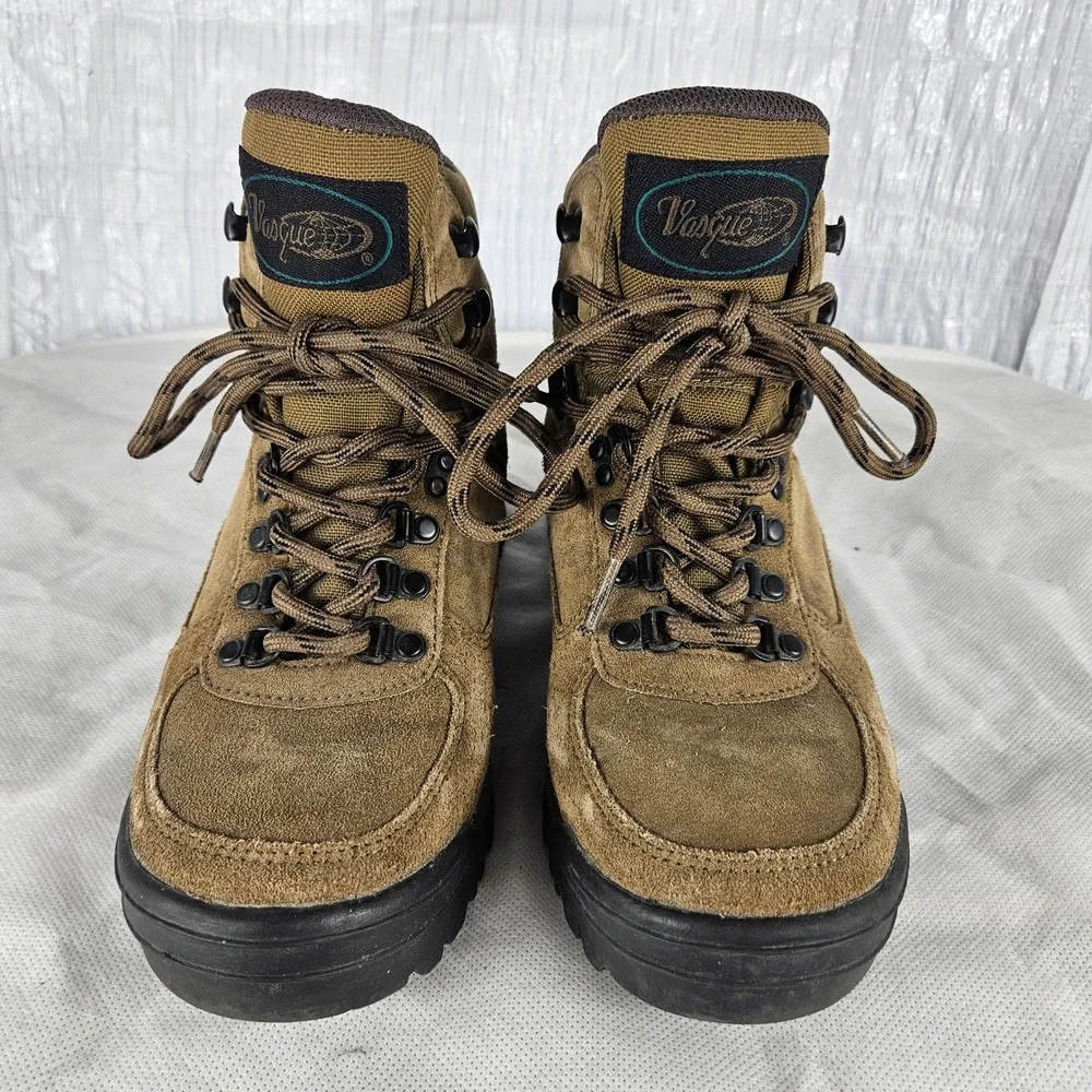Vasque Mens 7.5 Brown Leather Hi Top Hiking Boots Lug Sole Trail Mountain Shoes